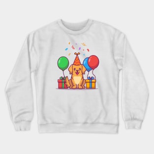 Cute Dog Birthday With Gifts And Balloon Crewneck Sweatshirt